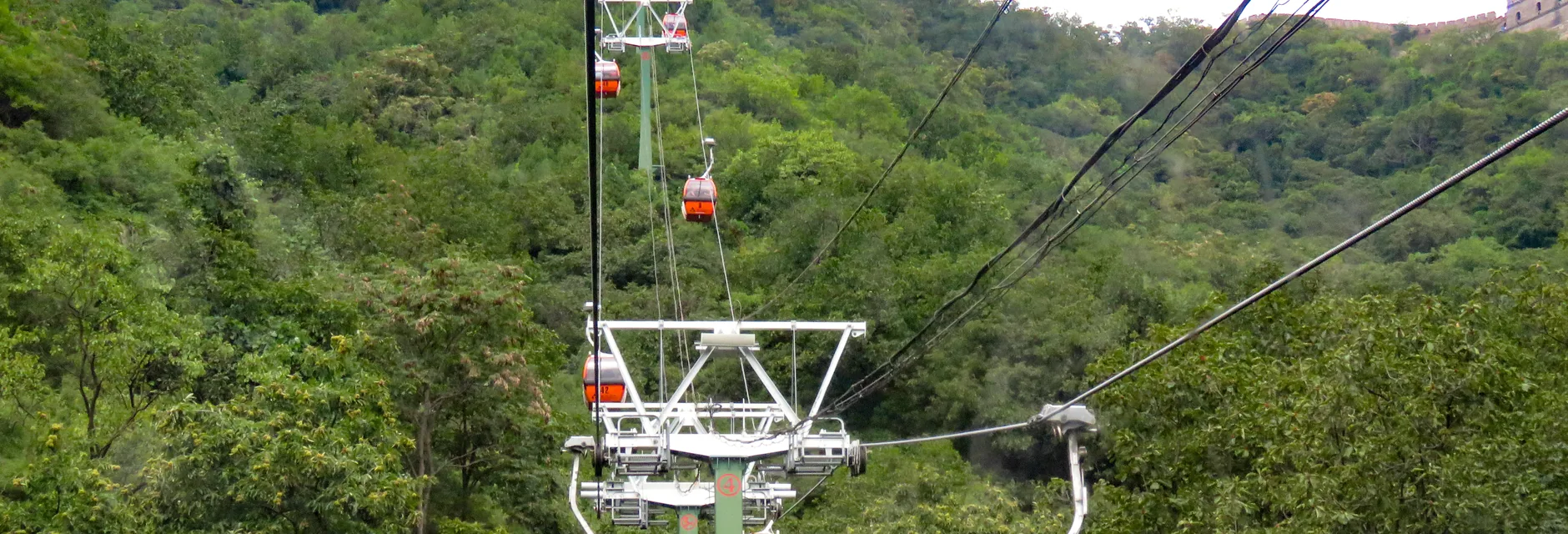 Enclosed cable car cabins at Mutianyu Great Wall